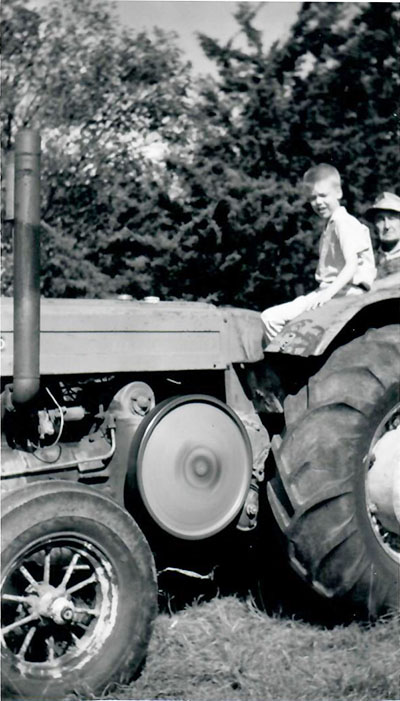 Paul, Jo-Jo and tractor